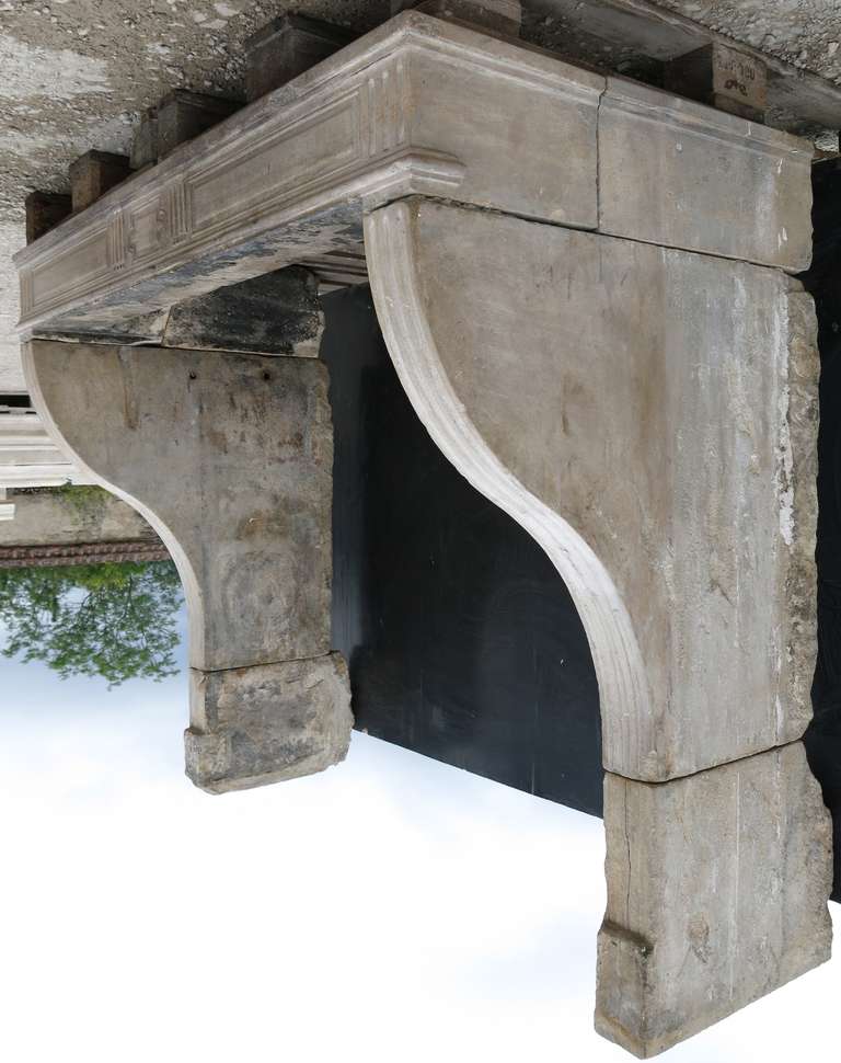 French Louis XVI Period Fireplace Handcrafted In Limestone Circa 1770s France.'. 5