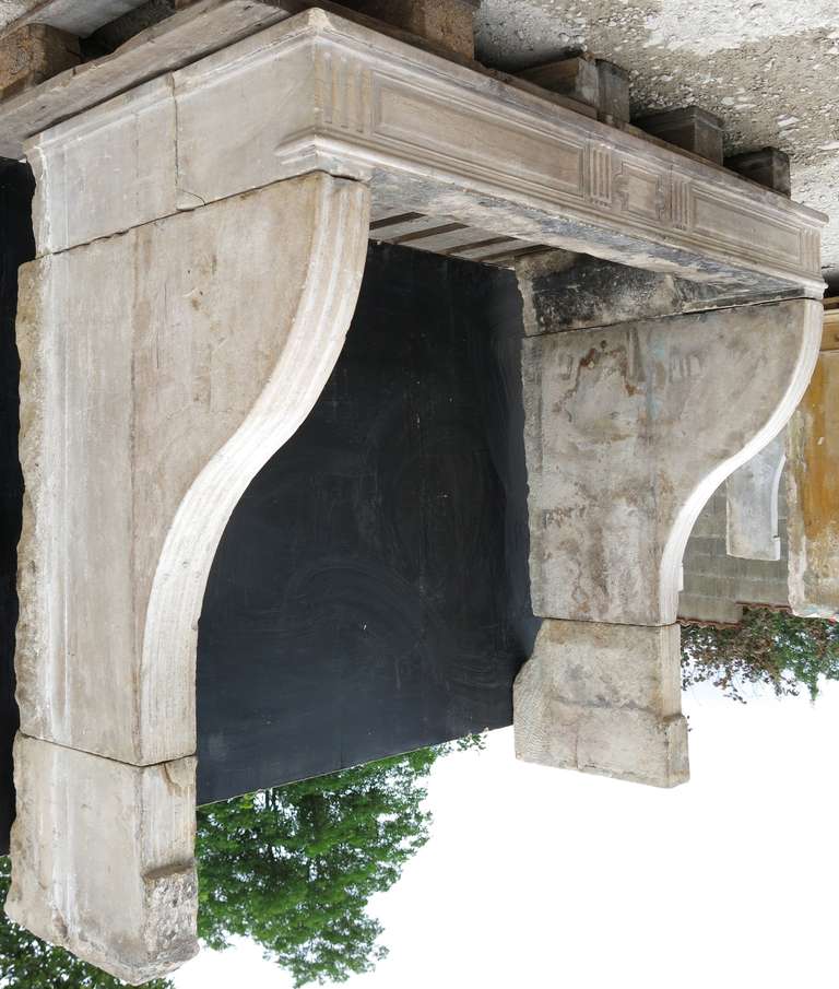 French Louis XVI Period Fireplace Handcrafted In Limestone Circa 1770s France.'. 6