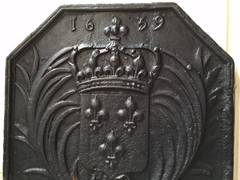 Fireback French Louis XIII Period in Iron Dated 1639, France