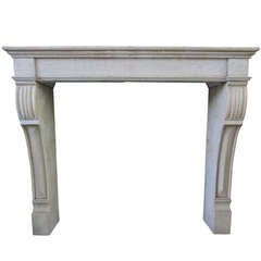 French Burgundy Fireplace Marble Stone Handcrafted Circa 1850s. France.'.