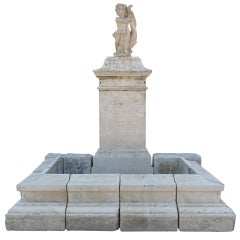 Louis XIV Style Fountain Handcrafted in Limestone, France