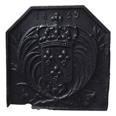 Original French Louis XIII Period Fireback Dated 1639, France 8
