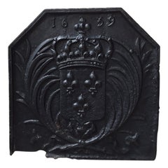 Fireback French Louis XIII Period in Iron Dated 1639, France