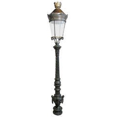 French Antique Parisian Vendome Style Bronze-Iron Lantern, Paris, circa 1850s