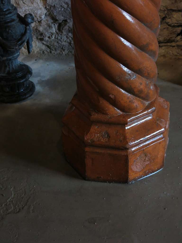 French Original Chimney in Terra Cotta, 19th Century, Paris, France In Good Condition For Sale In LOS ANGELES, CA