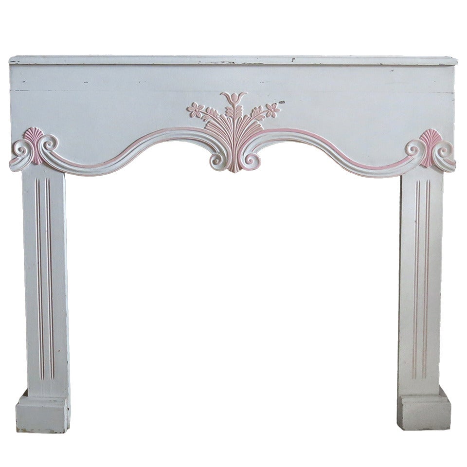 French Louis XV Style Fireplace Wood, Handcrafted, circa 1880s, Paris, France For Sale