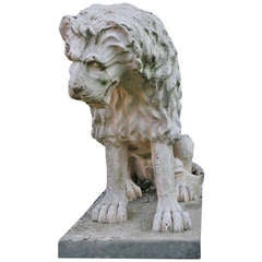 Lion Statue Renaissance Style (A. Canova Style) France Mid-20th Century 1
