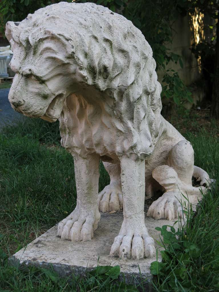 Lion Statue Renaissance Style (A. Canova Style) France Mid