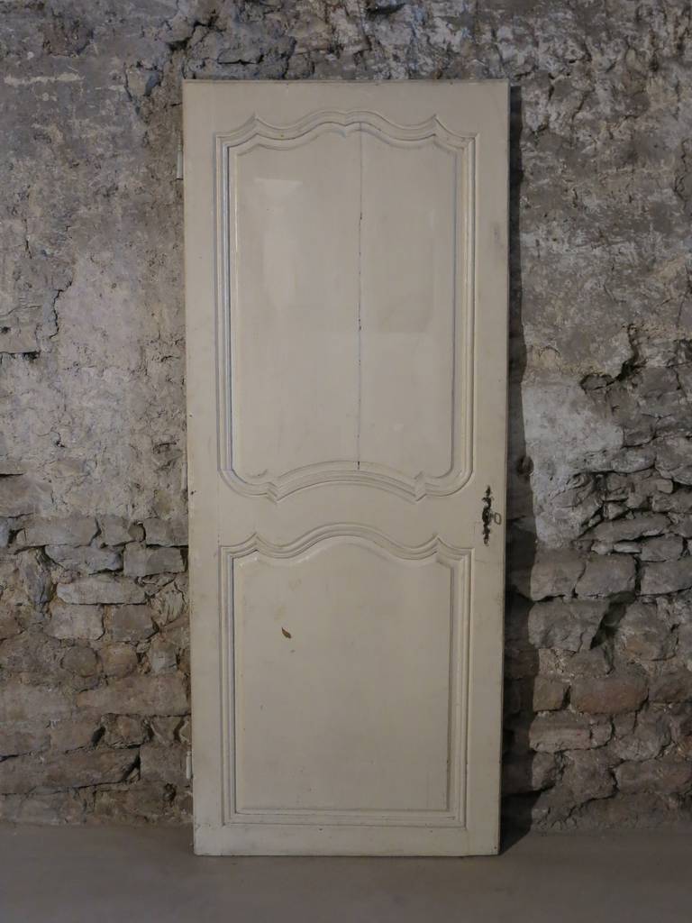 French Louis XV Period Door Hand Carved in Wood, 18th Century, France For Sale 1