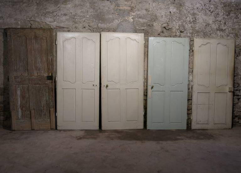 French Old Wood Doors Handcrafted, Louis XV Style, 19th Century from France (Holz) im Angebot