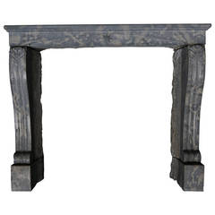 French Parisian, Star Antique Fireplace Solid Marble