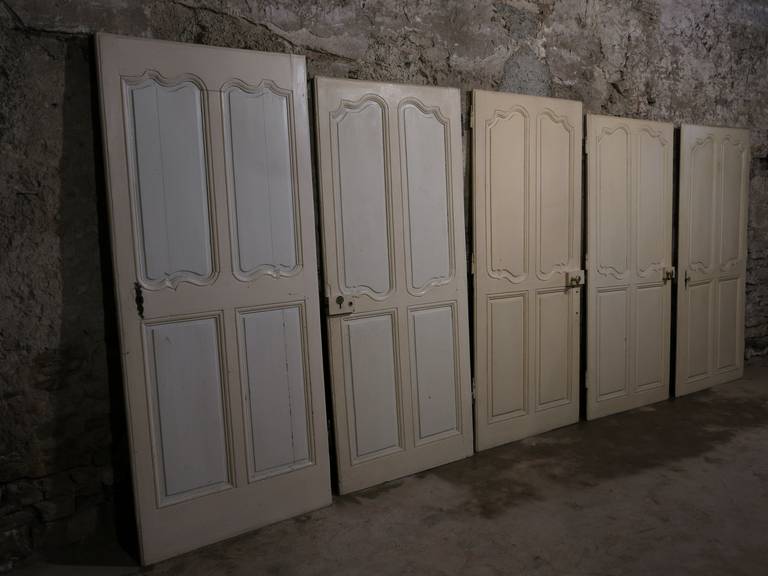French Old Wood Doors Handcrafted, Louis XV Style, 19th Century from France (Louis XV.) im Angebot