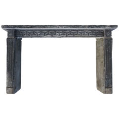 Antique French Louis XVI Period Fireplace in Limestone, circa 1790s, Paris, France