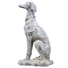Greyhound Dog "Levrier" in Stone 20th Century France