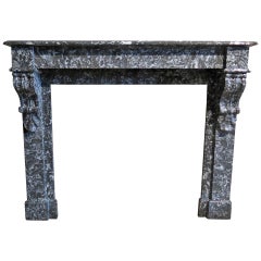 French Parisian Marble Fireplace Handcrafted circa 1850s, Paris-France