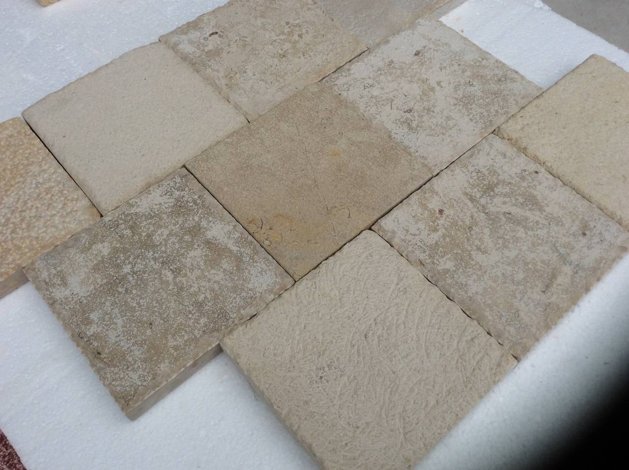 Hand-Carved French Limestone Flooring Louis XIII Style from France For Sale