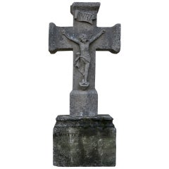 Winery Cross in Limestone from France, Symbolic, 18th Century