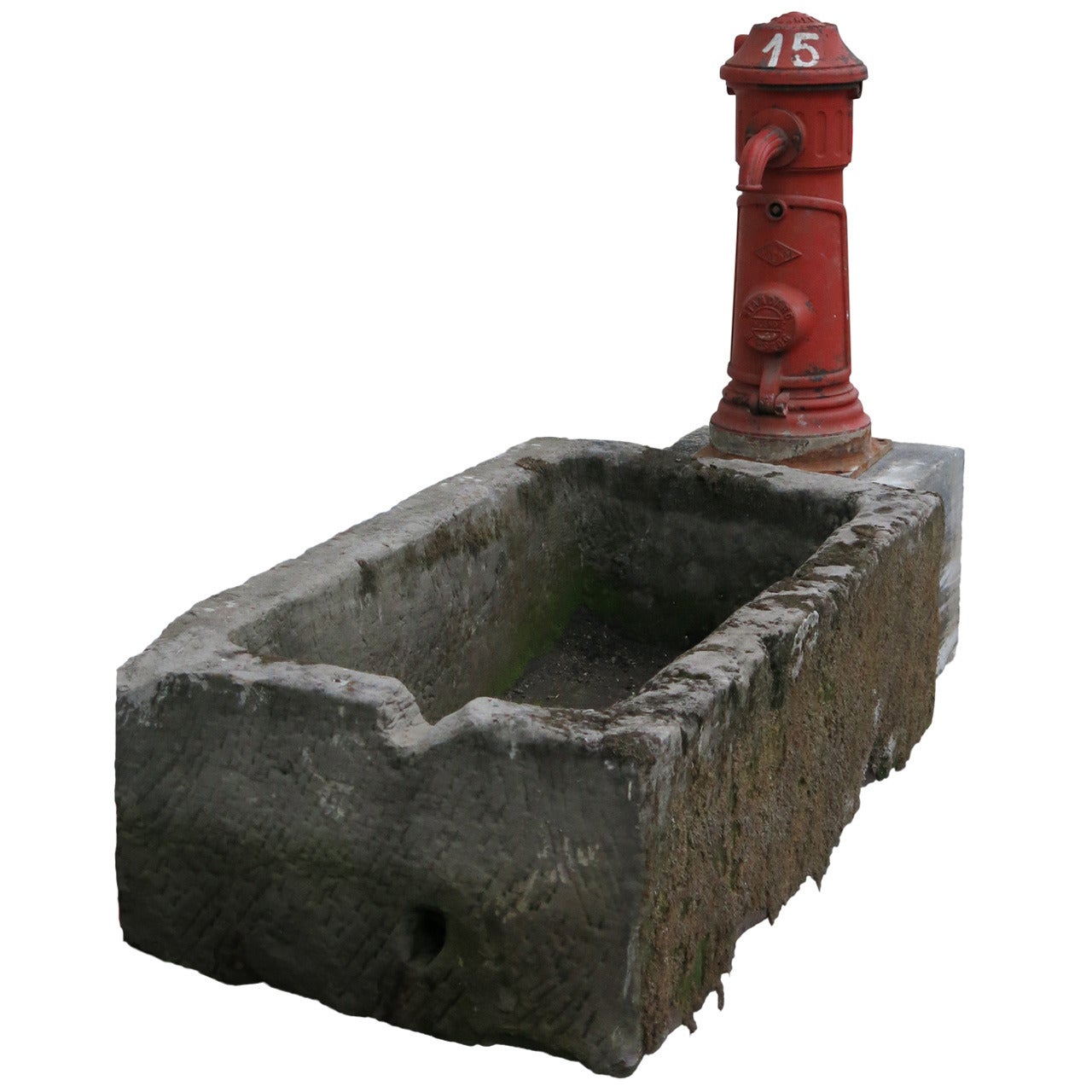 Fountain with Hydrant from France in Stone and Solid Iron, 19th Century, France For Sale