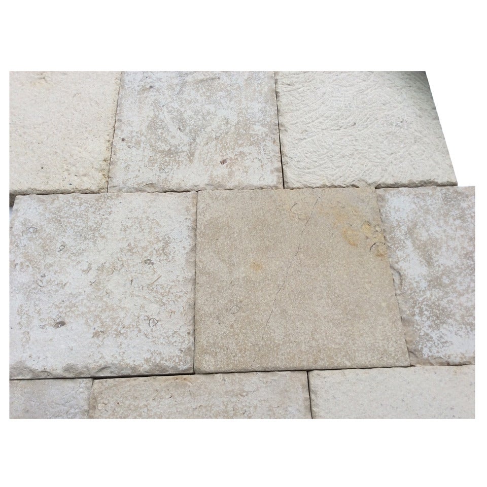 French Limestone Flooring Louis XIII Style from France For Sale