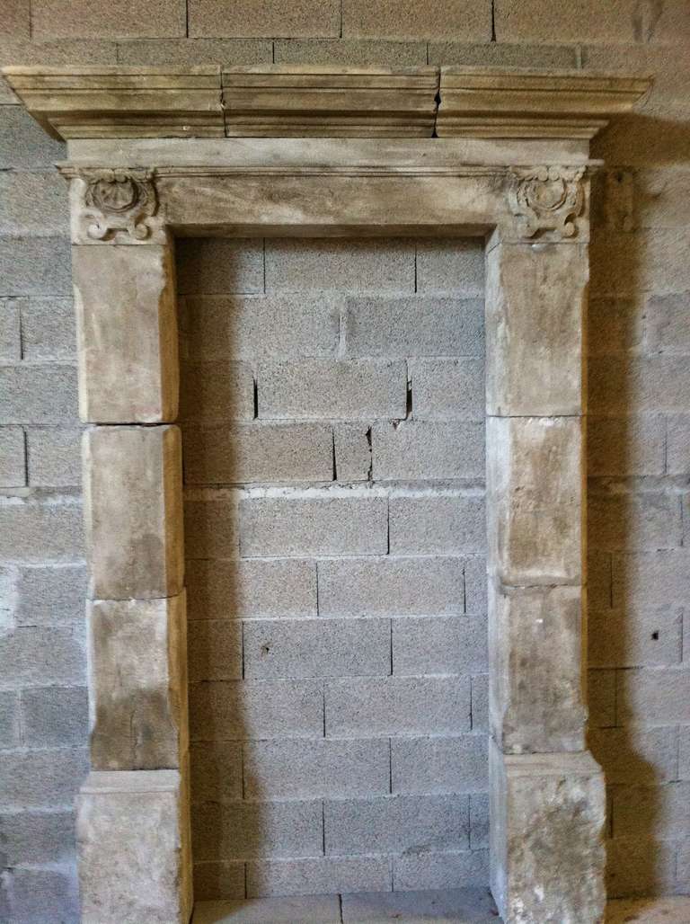 Rustic Door surround in limestone from Provence, France.