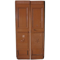 Original Pair of Solid Wood Oak Doors Main Entrance from France, 19th Century