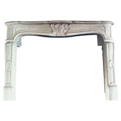 Louis XV Style Fireplace Late 19th Century in Limestone from France