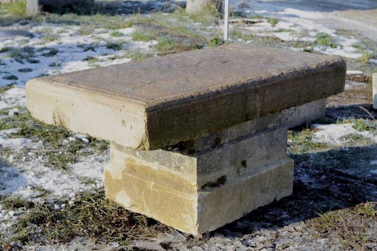 Rustic Large Table for Garden in Limestone from France, 19th Century