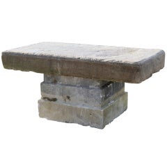 Large Table for Garden in Limestone from France, 19th Century
