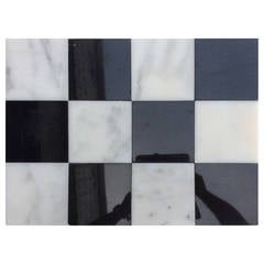 French Checkered Style Floors in Black and White Marble