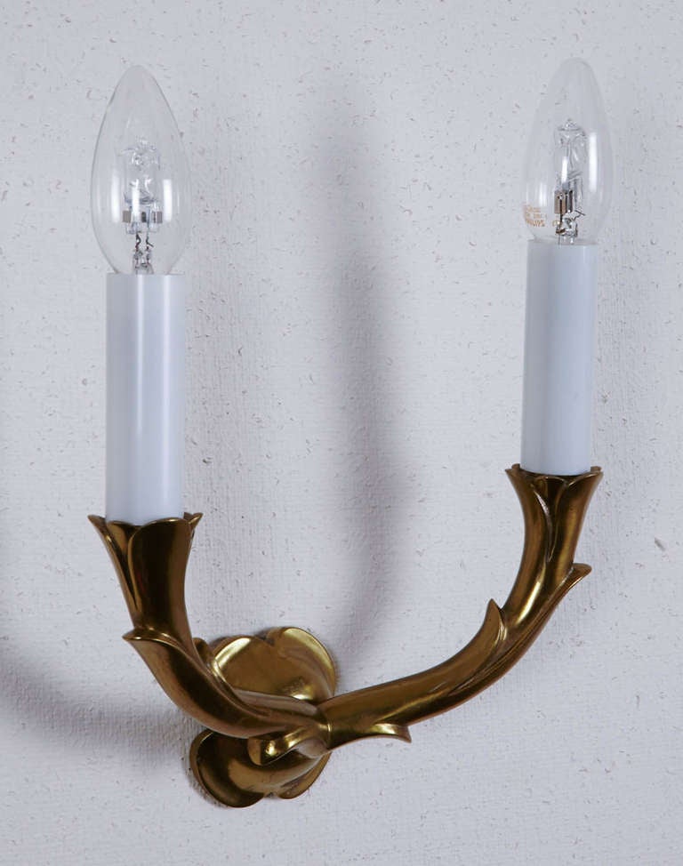 Pair of Bronze Wall Sconces by Riccardo Scarpa, Italy 1950s 1