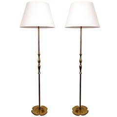 Paar Stehlampen aus vergoldeter Bronze von Riccardo Scarpa, 1960
