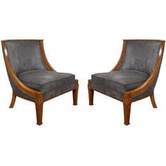 Pair of Oak Chairs by André Arbus, 1950's