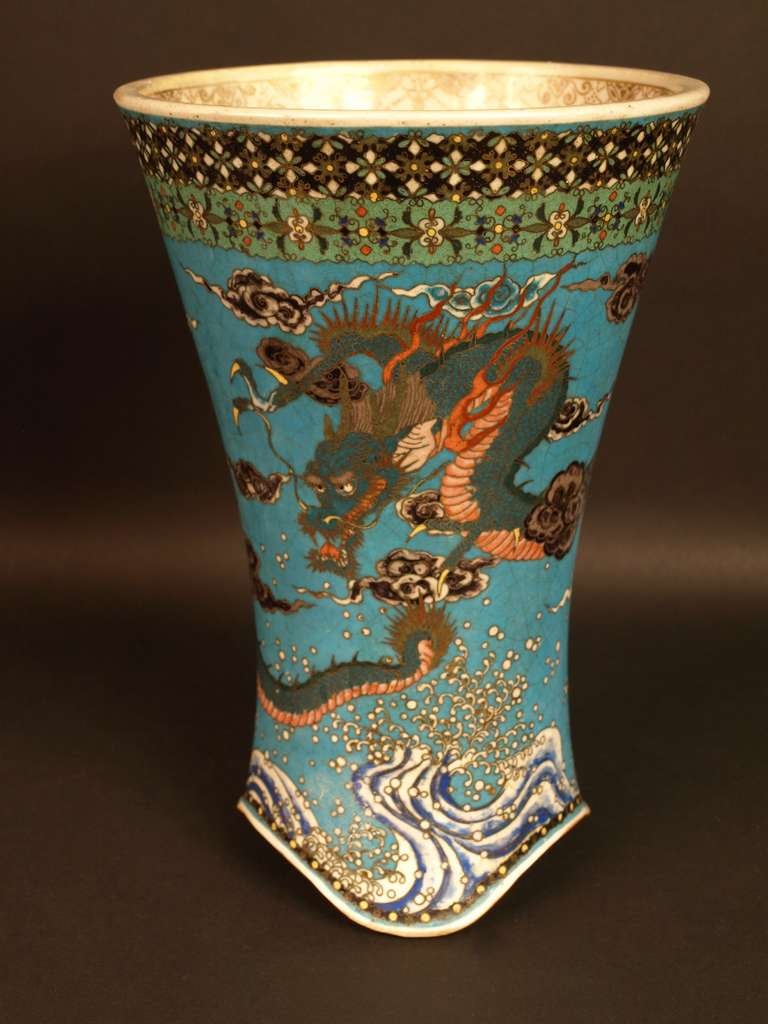 Japanese Two Cloisonné Vases by Takeuchi Chubei, Japan, Meiji Period, Circa 1880