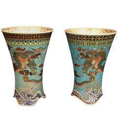 Two Cloisonné Vases by Takeuchi Chubei, Japan, Meiji Period, Circa 1880