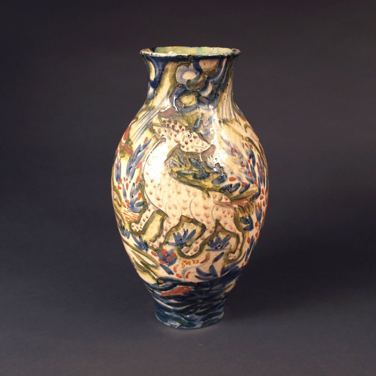 French Large Vase by Jean-Jacques Lachenal, circa 1920 For Sale