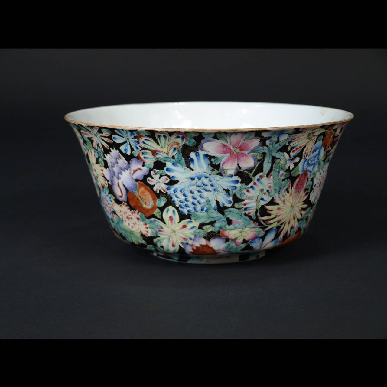 Enameled Chinese Millefiori Porcelain Bowl, circa 1900
