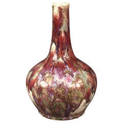 Chinese Flambé Bottle Vase, Qing Dynasty, 19th Century