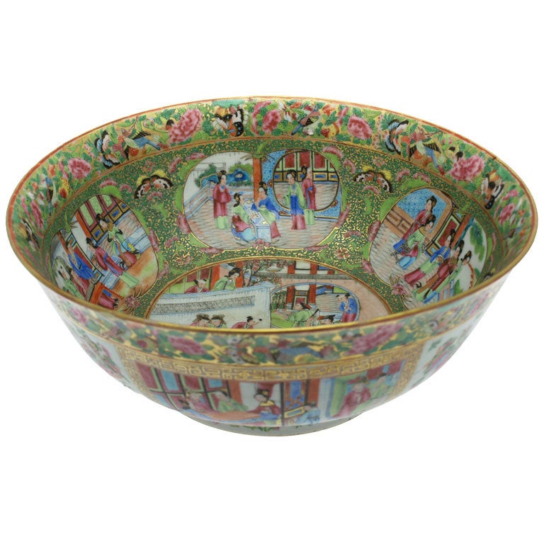 Cantonese Punch Bowl For Sale