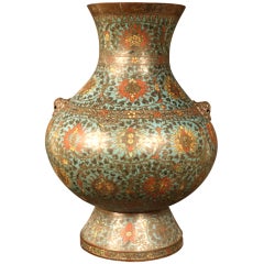 Large Chinese Cloisonne Ming  Hu   Vase