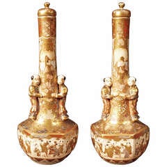 Pair of Satsuma Vases, Meiji Period