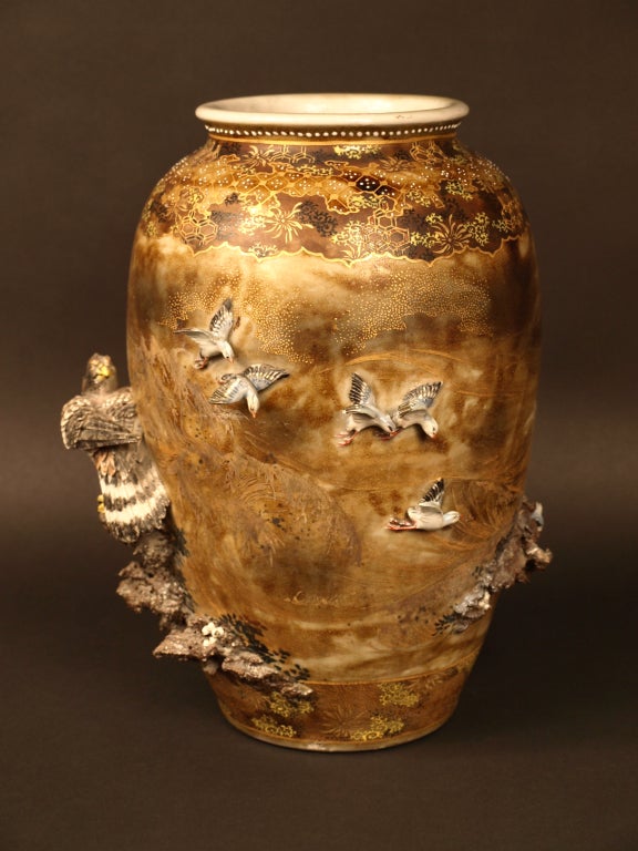 19th Century Pair Of Satsuma Vases By Makuzu Kosan