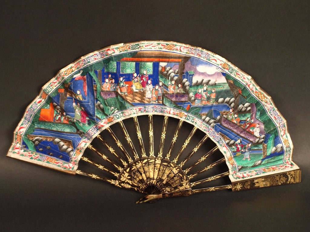 20th Century Chinese Export Cantonese Telescopic Fan by Youngshing