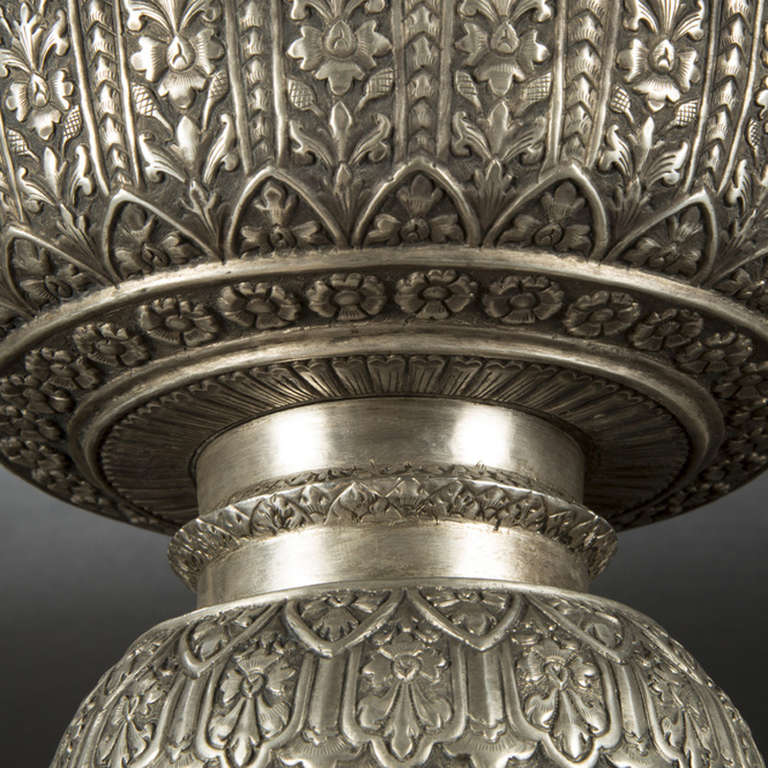 Cambodian Asian Silver Presentation Bowl, End of the 19th Century For Sale