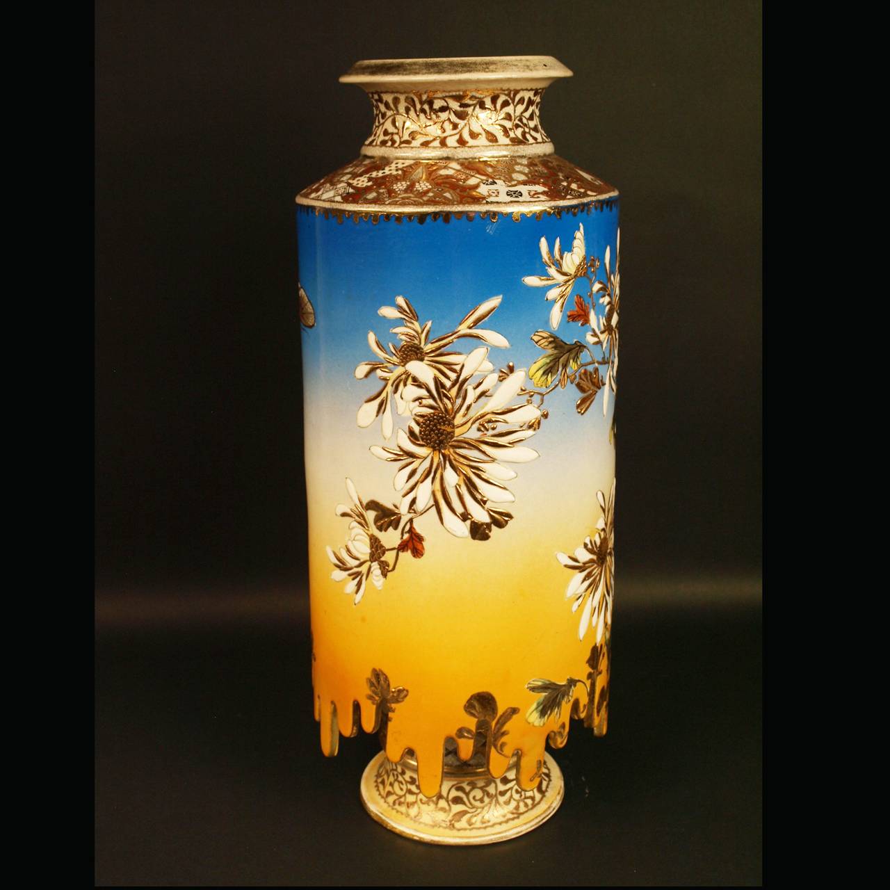 20th Century Satsuma, Pair of Unusual Vases For Sale