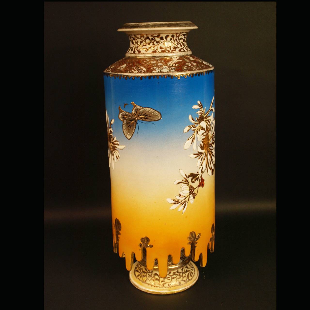 Satsuma, Pair of Unusual Vases For Sale 1