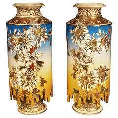 Satsuma, Pair of Unusual Vases