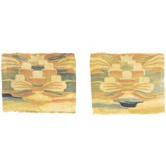 15th Century Chinese Silk Kossu Scroll Ends (pair)