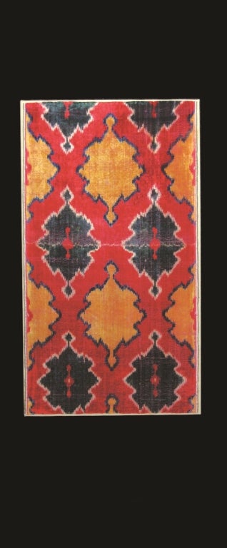 Silk Velvet Ikat Fragment, Central Asia