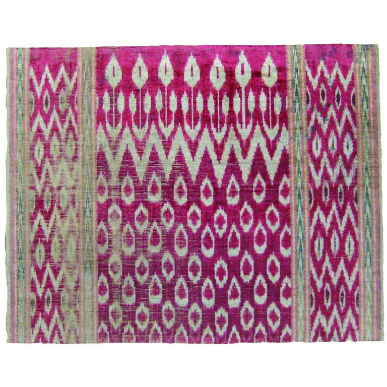 Persian Silk Velvet Pillow Cover Fragment at 1stdibs