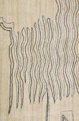 Alfombra Primitiva Tribal Persa León, Crema, Gris, Negro, Lana y Seda, 8' x 10